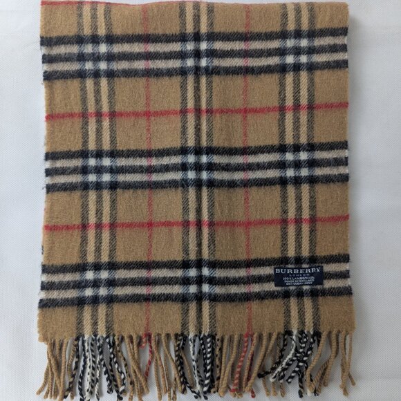 Burberry Check Lambswool Scarf Beige Unisex | Authentic | Luxury Winter | Used - Picture 7 of 9